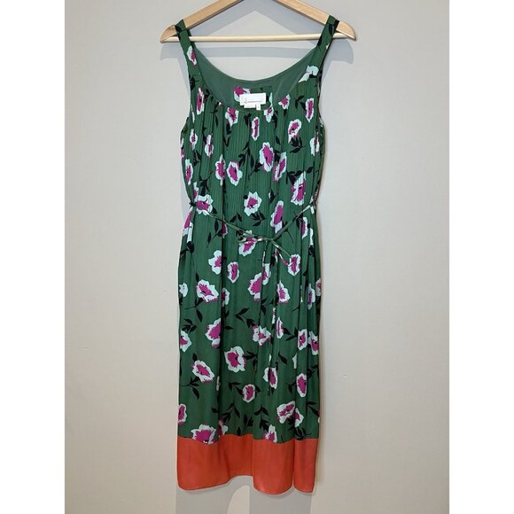 Anthropologie Mireille Pleated Floral Dress Small Colorful Capsule Minimalist - Picture 3 of 13